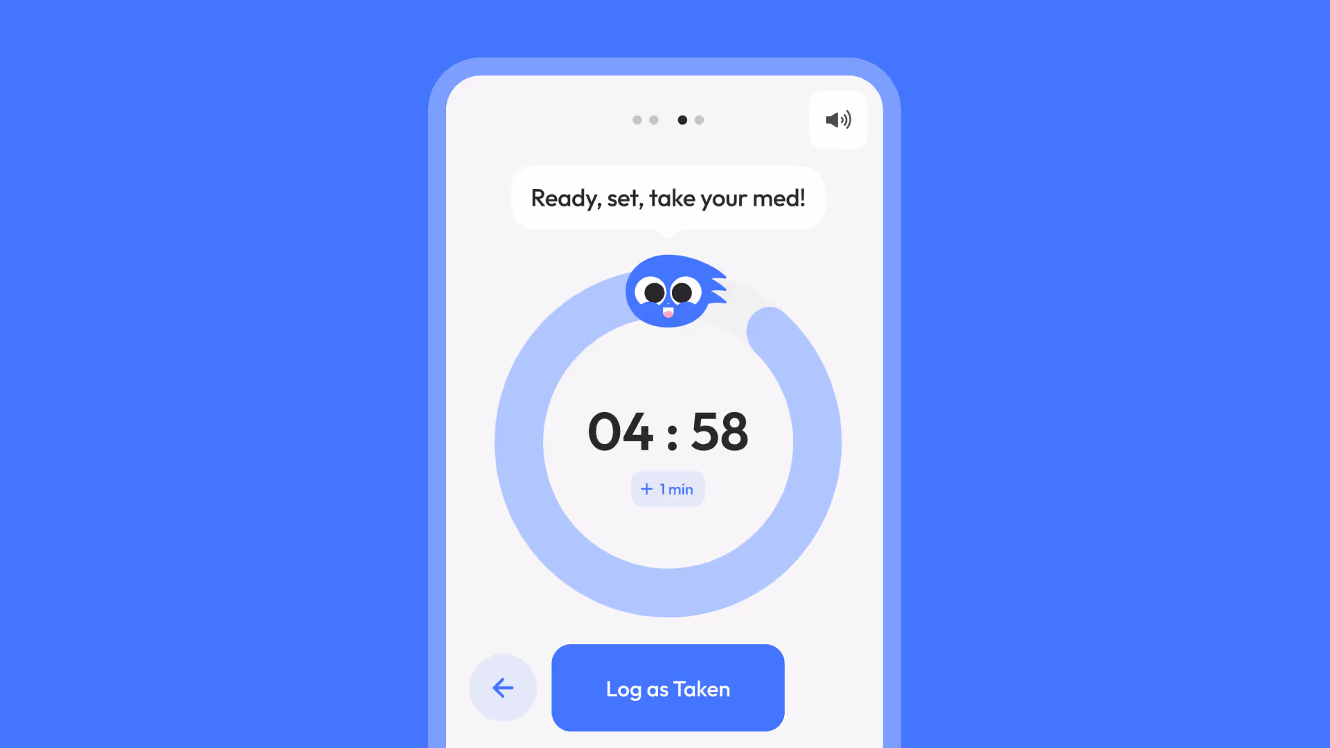 Pillo pill timer reminder screen