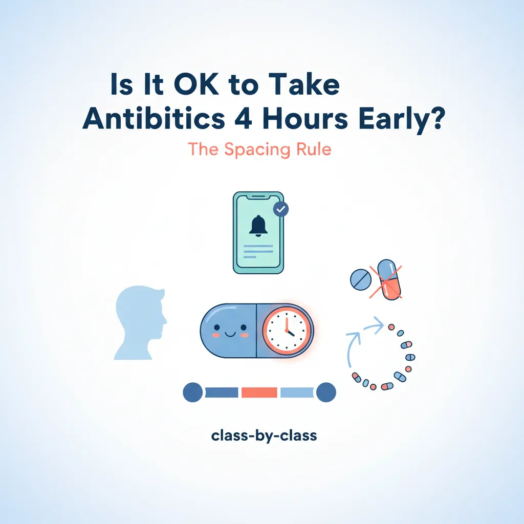 Antibiotic spacing rule: take early but delay the next dose to maintain 12-hour interval