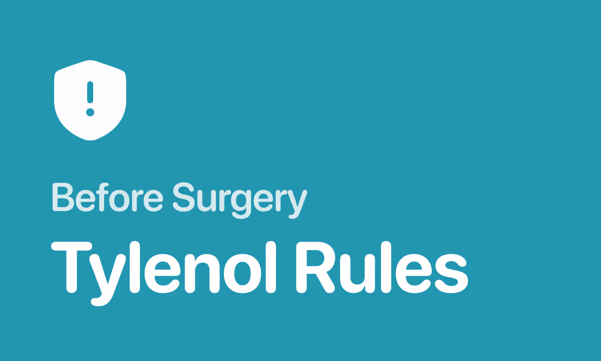 Taking Tylenol before surgery and medications to avoid