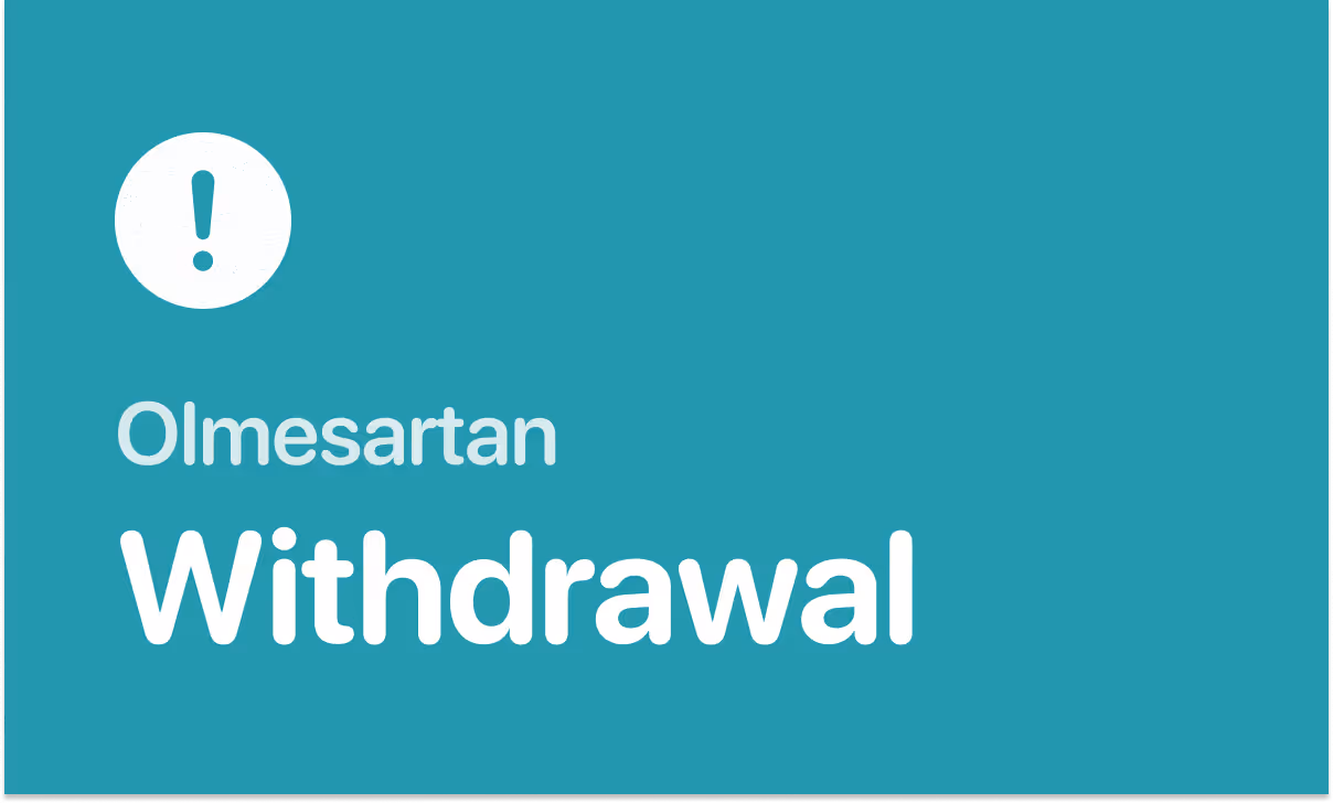 Olmesartan withdrawal symptoms after stopping an ARB